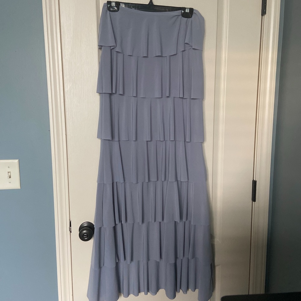 Light blue Ruffled Maxi Skirt